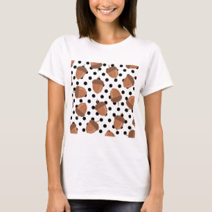 Acorn Black Dots Autumn Y2K Mönster T Shirt