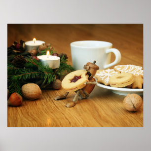 Acorn Elf-ättikskaka - julposter Poster