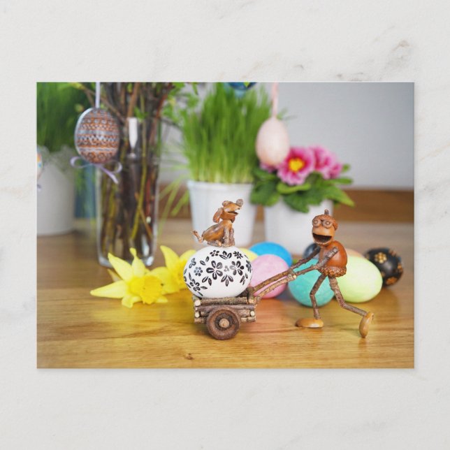 Acorn Elf med Påskägg Påsk vykort (Framsida)