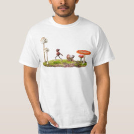 Acorn Elf-nain i skogen med svamp T Shirt