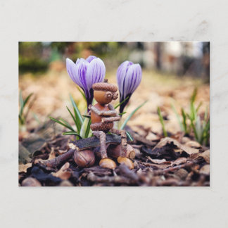 Acorn Elf väntar på vykortet vår Vykort