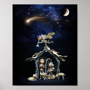 Acorn Elves-scenen - jul Poster