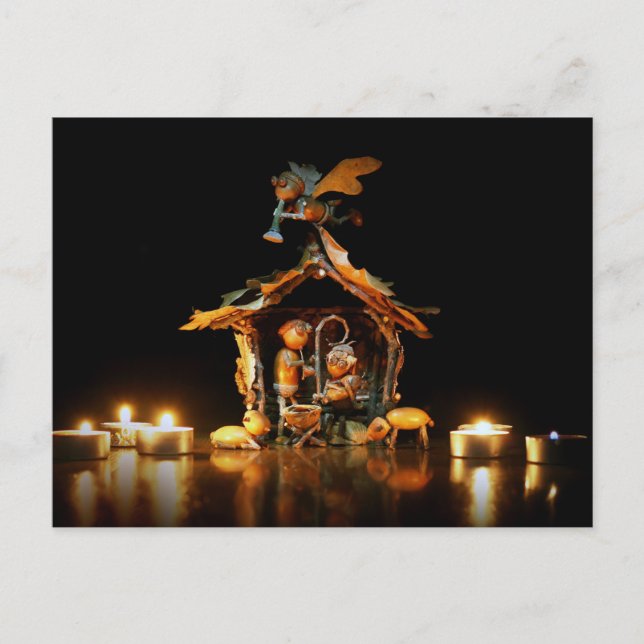 Acorn Elves-scenen - julkort Vykort (Framsida)