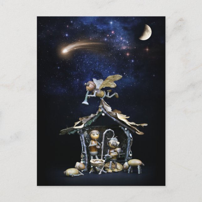 Acorn Elves-scenen - julkort Vykort (Framsida)