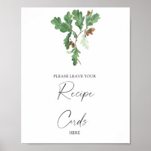 Acorn gren - Ditt recept-kort här Poster