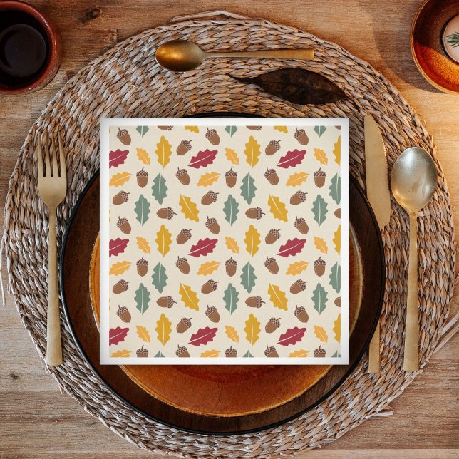 Acorn & Höst löv Pappersservett (Acorn & Fall Leaves Napkins)