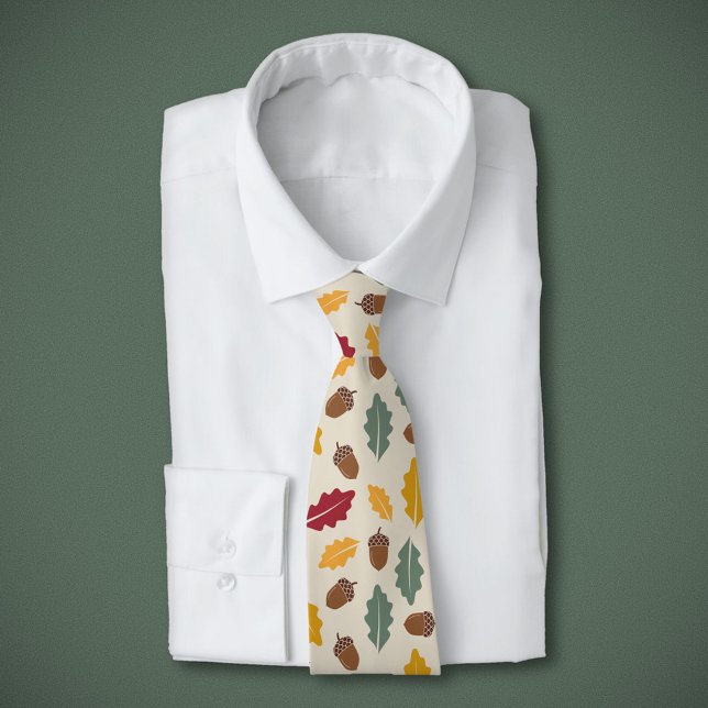 Acorn & Höst löv Slips (Acorn & Fall Leaves Neck Tie)