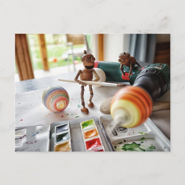 Acorn nves dekorerar Påskägg Påsk vykort (Framsida)