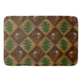 Acorn Oak löv Checkerboard mönster Badrumsmatta