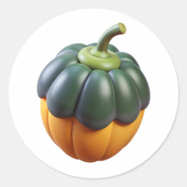 Acorn Squash Plastic 3D - Glossy Round Label Runt Klistermärke