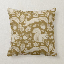 Acorn Squirrel Golden Gult Pillow