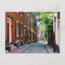 Acorn Street Boston Massachusetts Postcard Helg Vykort