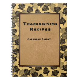 Acorn Woodcut på Rustic Thanksgiving Recipes Anteckningsbok