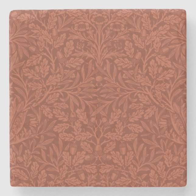 Acorns and Oak Lövs (av William Morris) Stenunderlägg (Framsidan)
