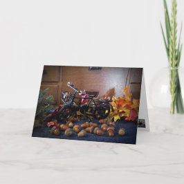 Acorns Delight Autumn Ride Greeting Card SvG Kort