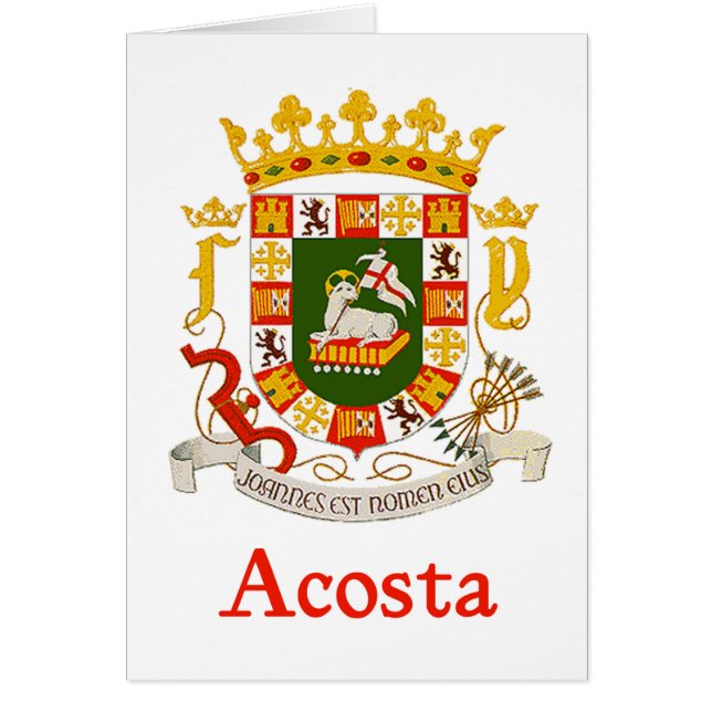 Acosta skyddar av Puerto Rico Hälsningskort (Framsidan)