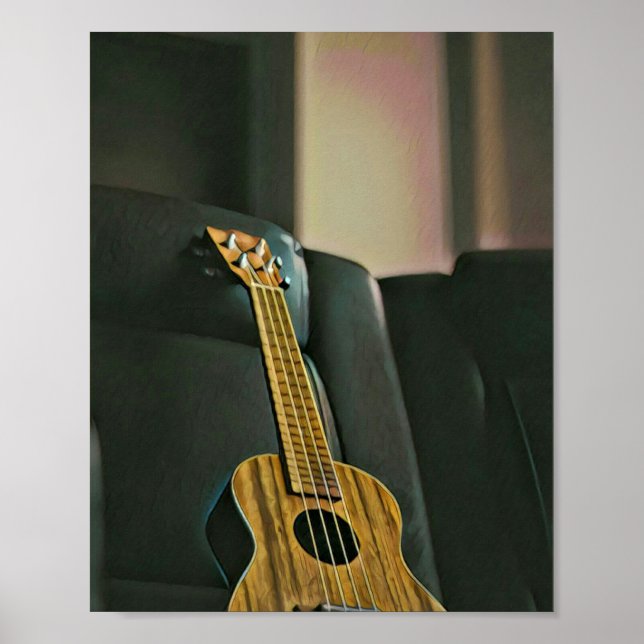acoustic bass electric guitar gift poster (Framsidan)