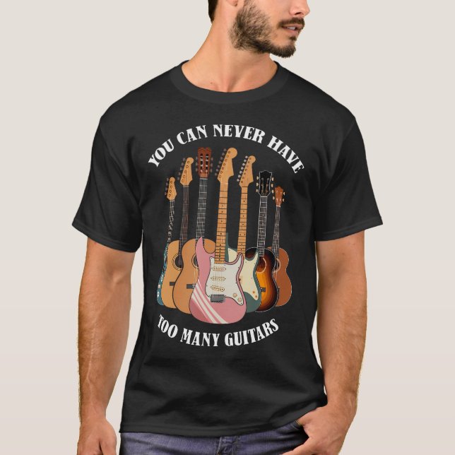 Acoustic  Electric Guitar Music Lovers Apparel Uni T Shirt (Framsida)