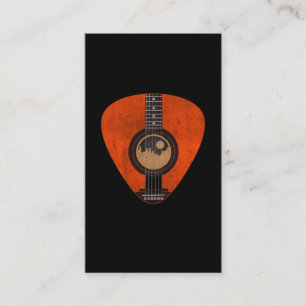 Acoustic Gitarr Plektrum Musician Guitarist Visitkort