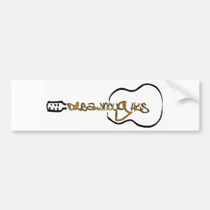 Acoustic Guitar Abstrakt Logotyp guld Bildekal