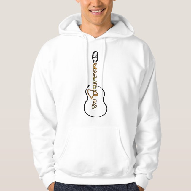 Acoustic Guitar Abstrakt Logotyp guld Hoodie (Framsida)
