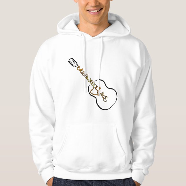 Acoustic Guitar Abstrakt Logotyp guld Hoodie (Framsida)