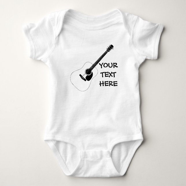 Acoustic Guitar And Your Own Text T-shirt (Framsida)