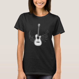Acoustic Guitar Art Drawing T Shirt