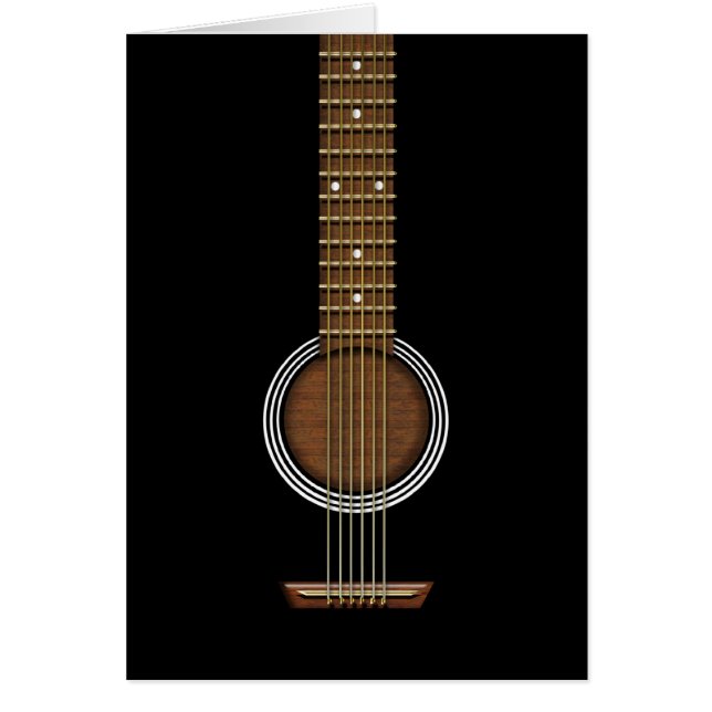 ACOUSTIC GUITAR BIRTHDAY HÄLSNING HÄLSNINGSKORT (Framsidan)