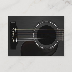 Acoustic Guitar Black Visitkort