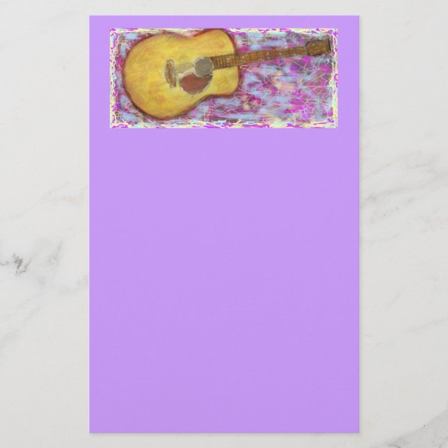 Acoustic Guitar Färg Brevpapper (Framsida)