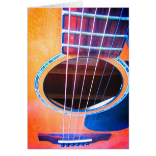 Acoustic Guitar Färg of Music Pop Art Hälsningskort