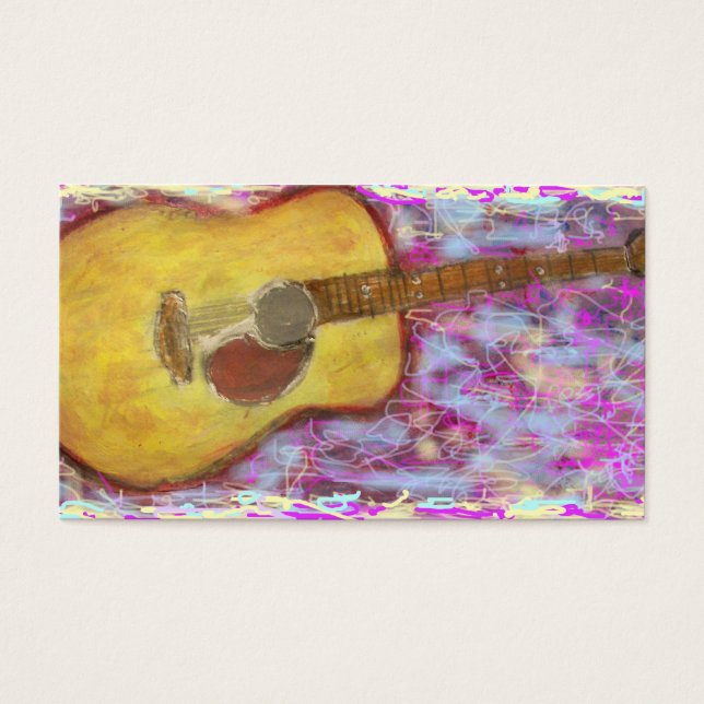 Acoustic Guitar Färg Visitkort (Framsidan)