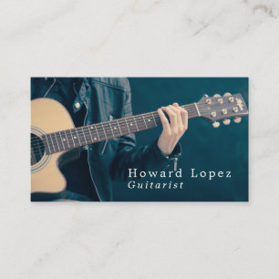 Acoustic Guitar, Guitarist, Professionell Musician Visitkort