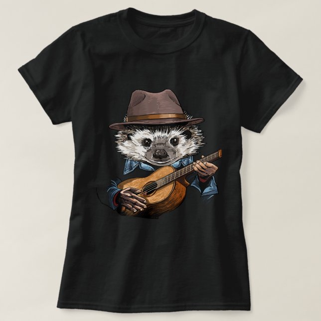 Acoustic Guitar Hippopotamus Guitar Player Safari T Shirt (Design framsida)