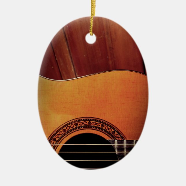 Acoustic Guitar Julgransprydnad Keramik (Framsidan)
