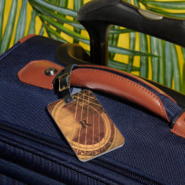 Acoustic guitar monogramme bagagebricka