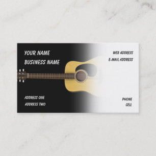 Acoustic Guitar - Music Affärskort Visitkort