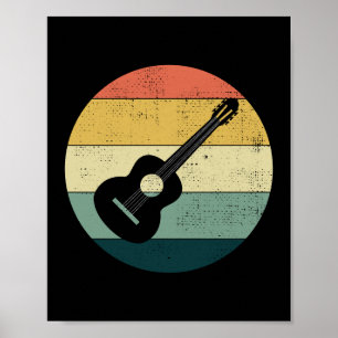 Acoustic Guitar Music Musician Baid Retro Poster