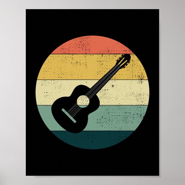 Acoustic Guitar Music Musician Baid Retro Poster (Framsidan)