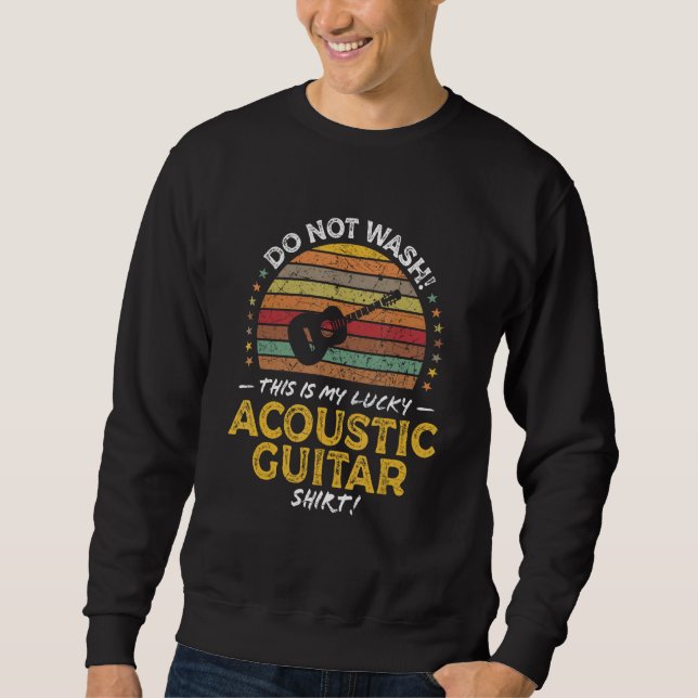 Acoustic Guitar Music Player  Humor Saying Graphic Lång Ärmad Tröja (Framsida)