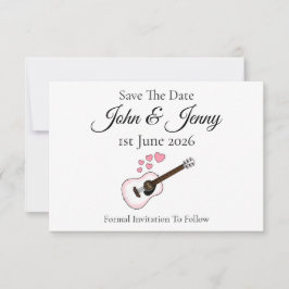 Acoustic Guitar Musician Bröllop spara datum