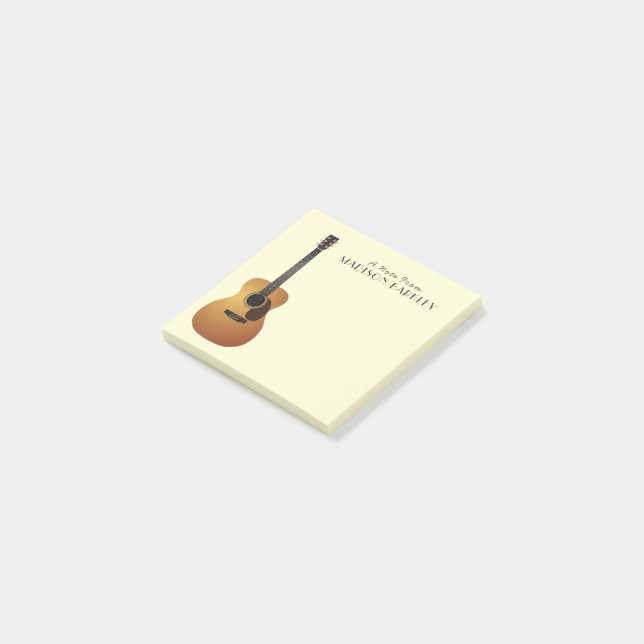 Acoustic Guitar Musician Music Lacher Post-it Block (Vinklad)
