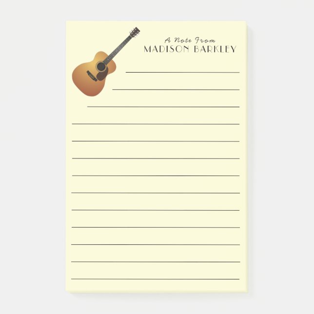 Acoustic Guitar Musician Music Lacher Post-it Block (Framsida)
