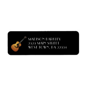 Acoustic Guitar Musician Music Lacher Returadress Etikett