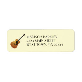 Acoustic Guitar Musician Music Lacher Returadress Etikett