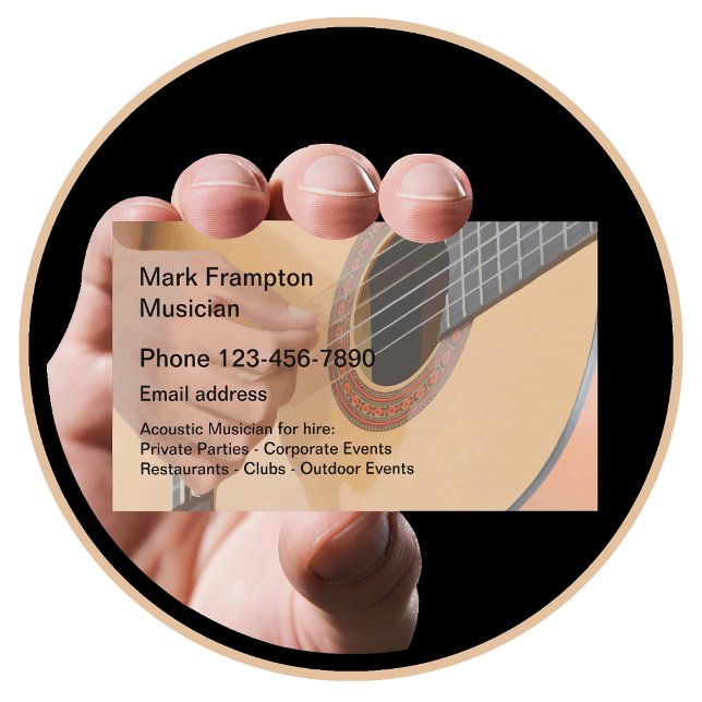 Acoustic Guitar Musician Visitkort (Skapare uppladdad)