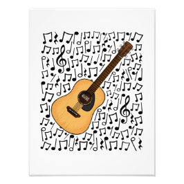 Acoustic Guitar Musik noter Guitarist Musician Fototryck