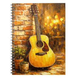 Acoustic Guitar Oil Painting Notebook Anteckningsbok