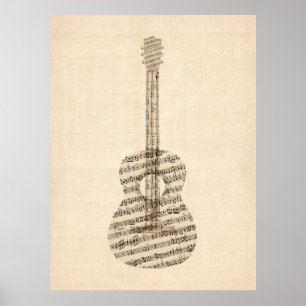 Acoustic Guitar Old Lakan Music Poster